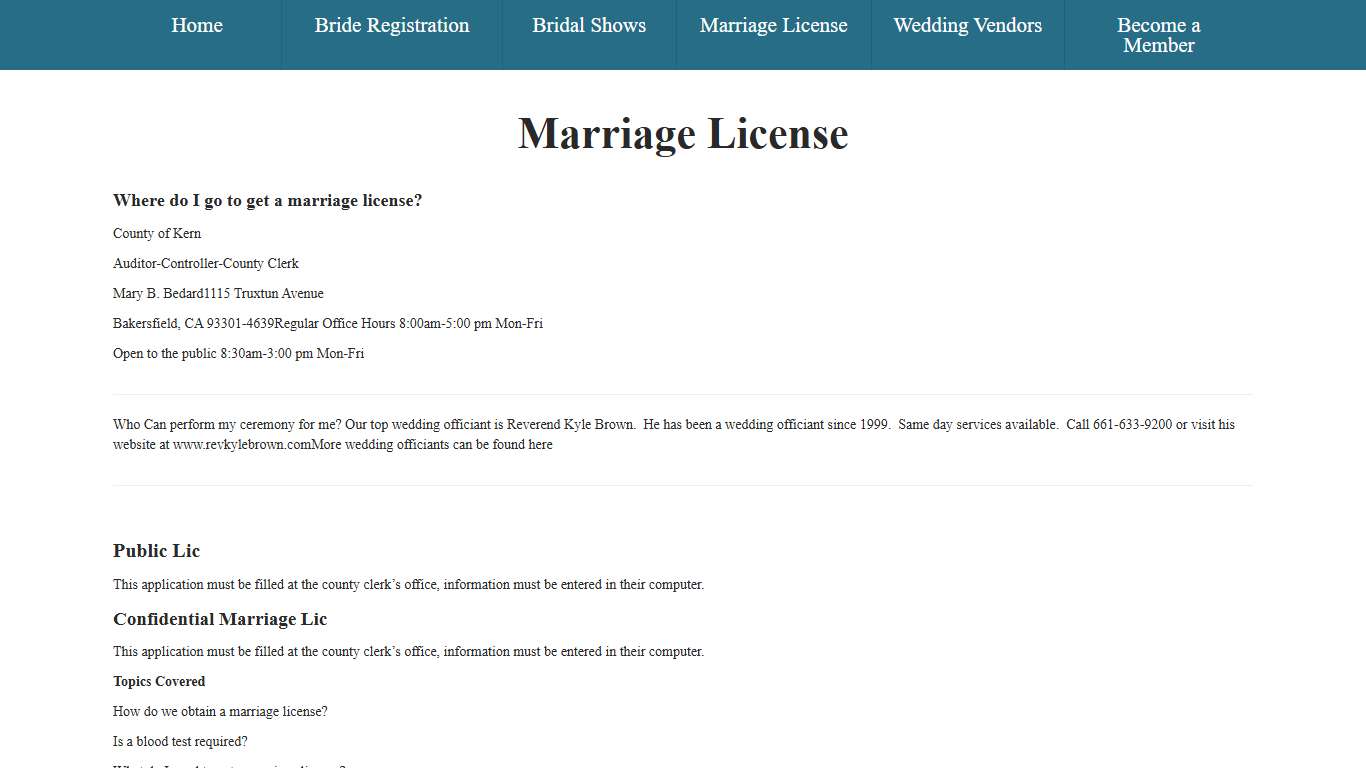 Marriage License